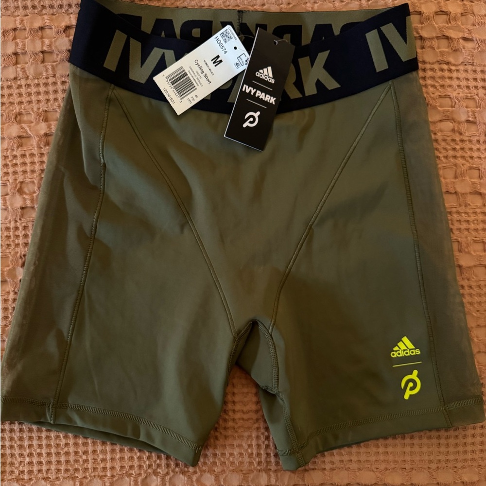 NWT. IVY PARK (beyonce) Khaki Green Performance Shorts - Adidas/Peloton collab